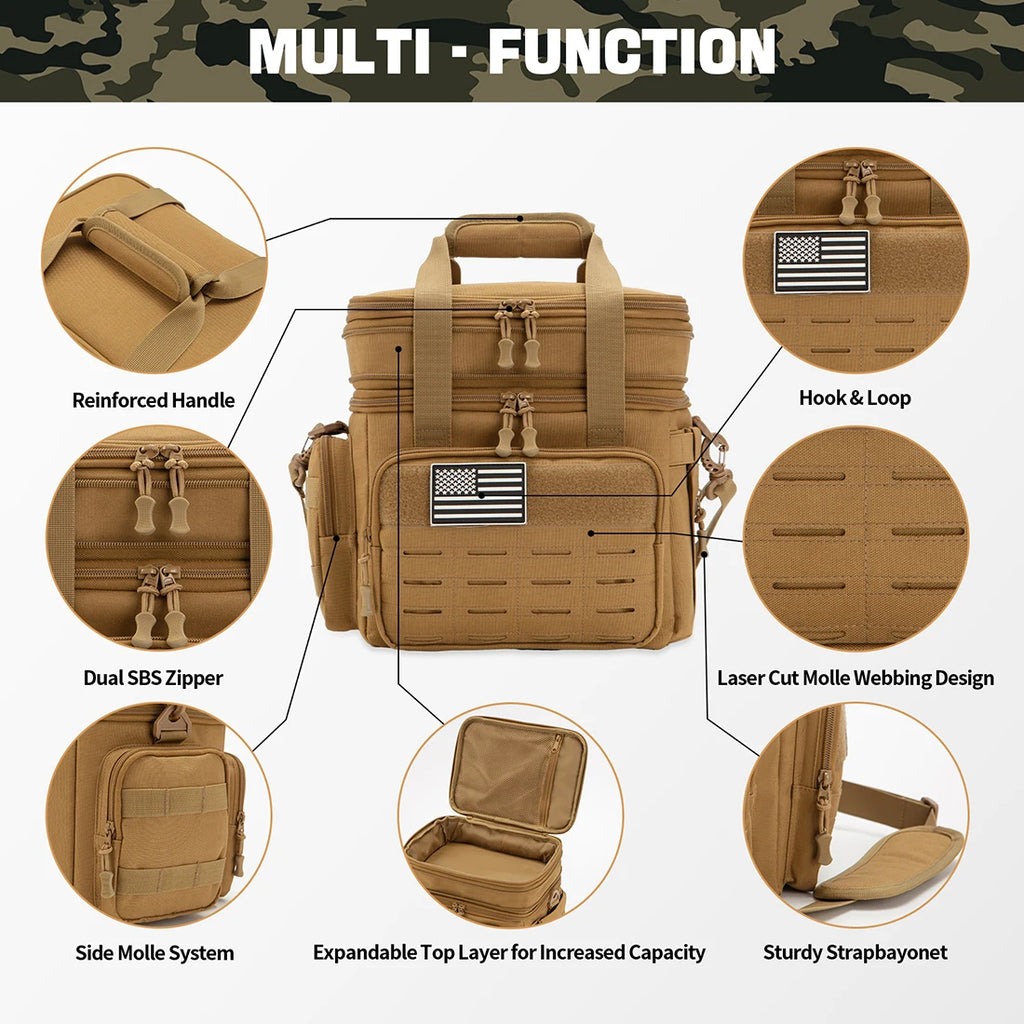 Lunch Box Expandable 18L 
Insulated Cooler Bag
 Leak Proof for Work, Camping,Picnics MOLLE Weave Strap