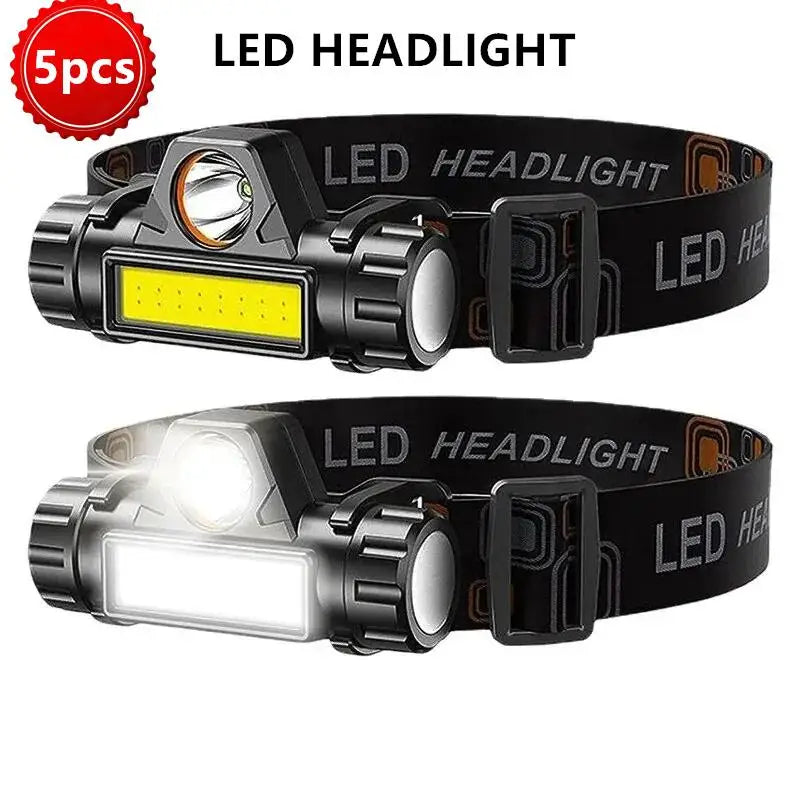 5PCS Rechargeable  LED , USB , Headlamp . 
Strong! 
Magnetic,    Powerful  Super Bright, Waterproof,  for Outdoor Fishing