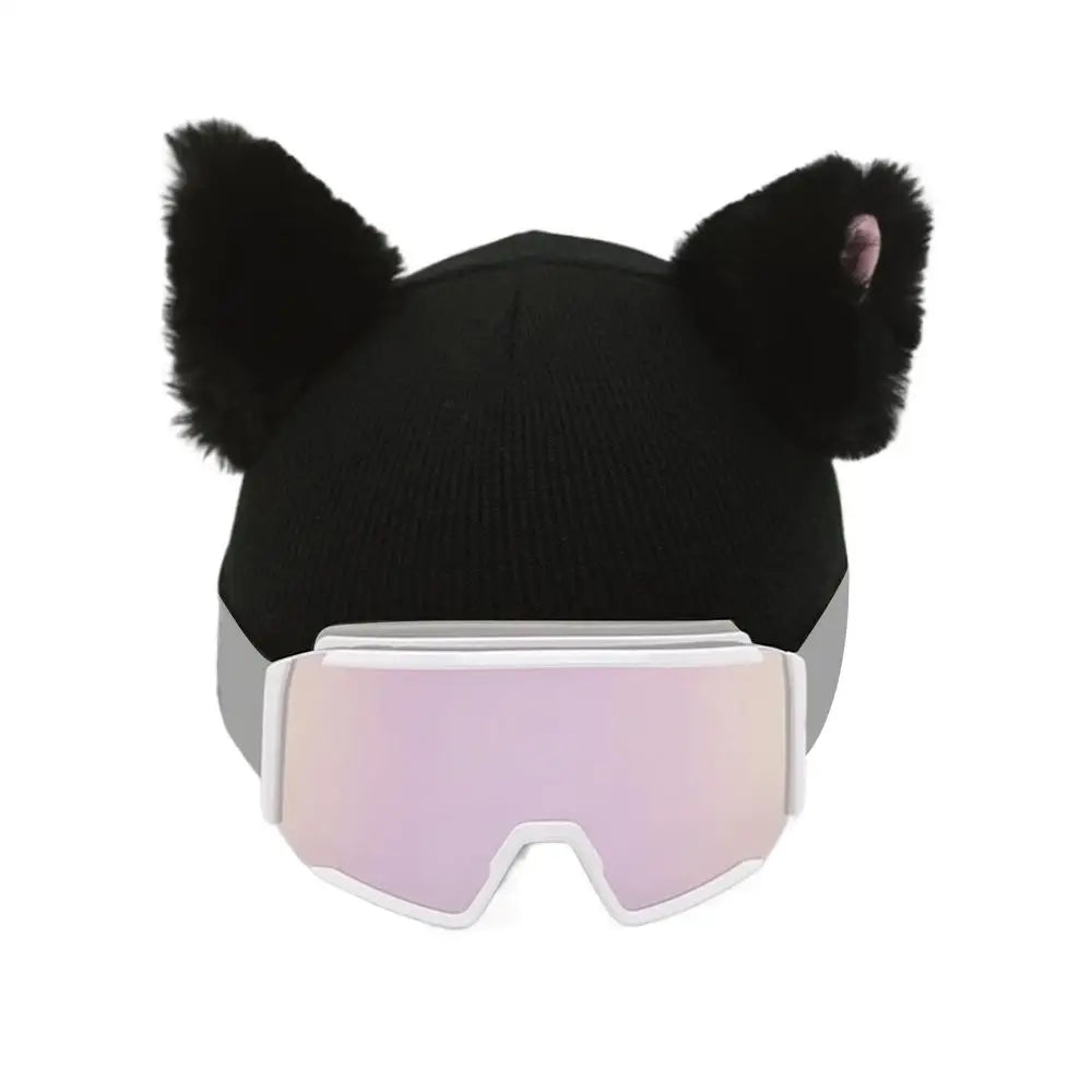 Ski Helmet Cover 
Funny Single Board Double Board Warm Ski Helmet Cover Personality Cover  Cat Ear Skiing Warmer