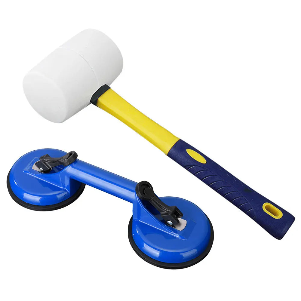 Floor  Fixer Tool---- Rubber Mallet Hammer 
Glass Suction Cups for Laminate Floor  Repair 
Can't Use on Scraped Surface Floor
