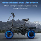 LELEKUAI 500W Adult Electric Bike, 20 MPH, 
48V 10.4Ah Removable Battery, 
14 Inch        Folding , Multi-Shock Absorption