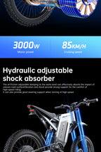 EKX X21 Max Electric cycle
3000W Brushless Gearless Motors
 60V30AH Lithium Battery Speed 85Kmh Adult Off Road Ebike