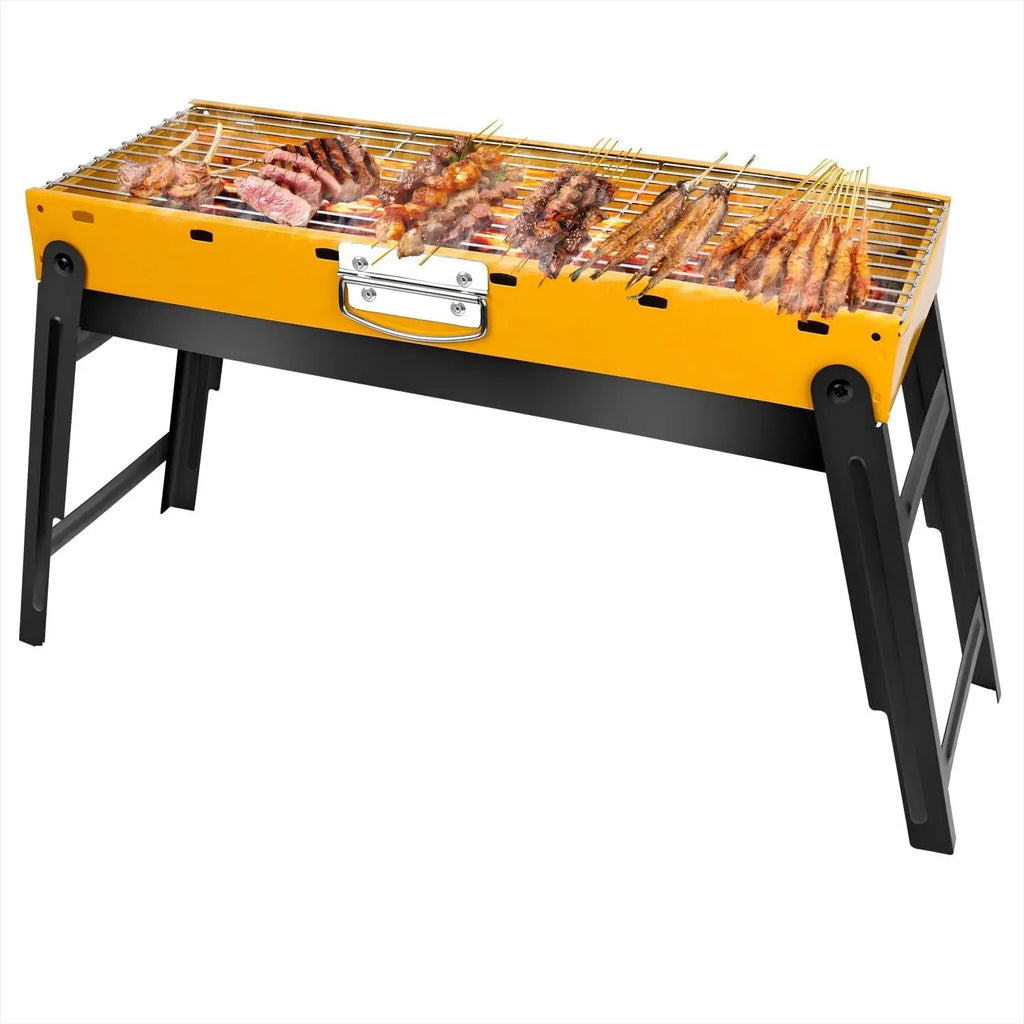 Portable Charcoal Grill 24"x13"x9", 
Lightweight Folding BBQ for Camping, Hiking, Picnics & Travel