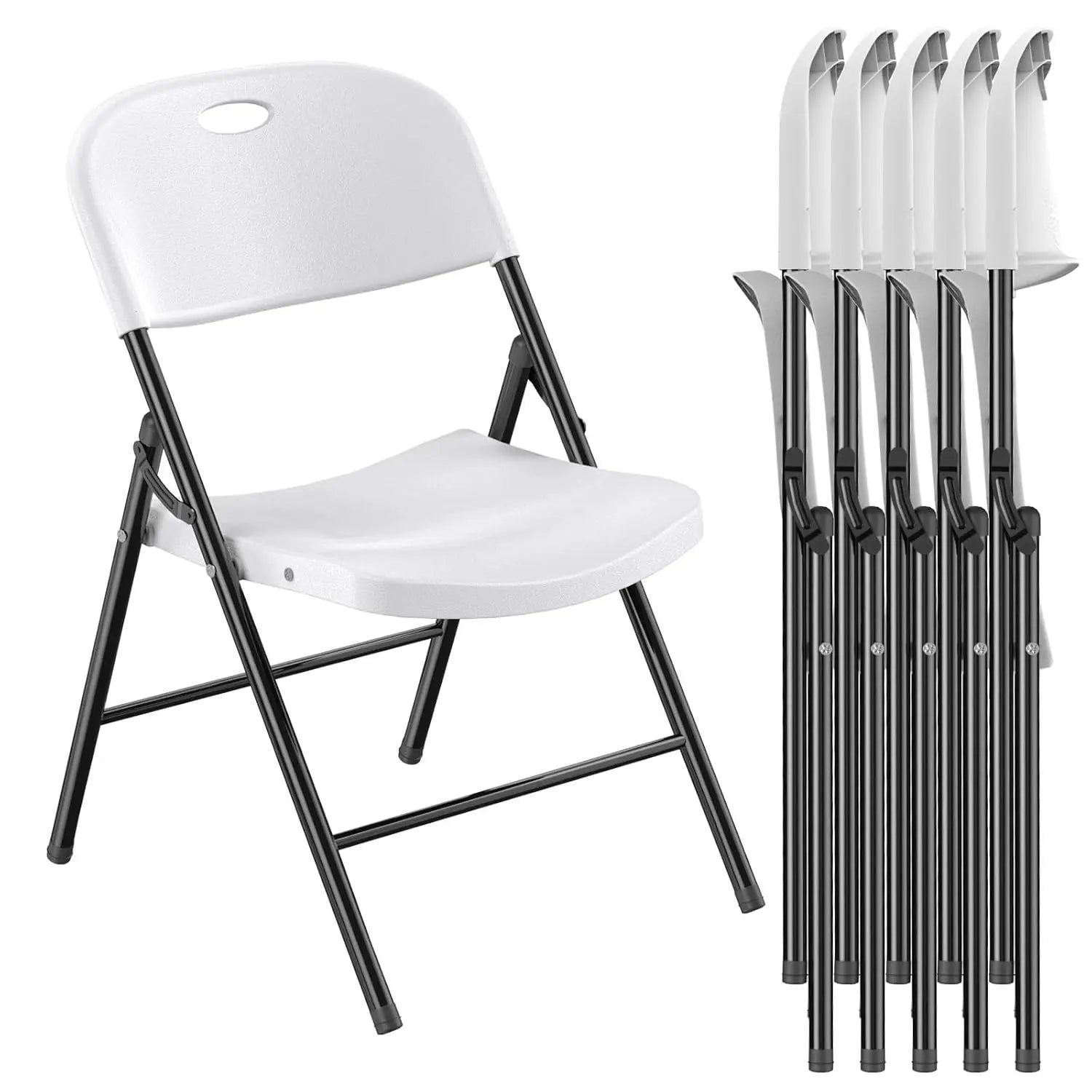 350 Weight Limit,  Heavy Duty, " Plastic " Folding Chair 
with Reinfoced Steel Frame for Indoor and Outdoor,