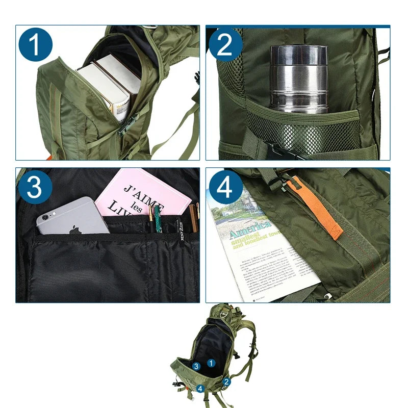 Trekking, Camping, Backpack Waterproof, Lightweight for Men