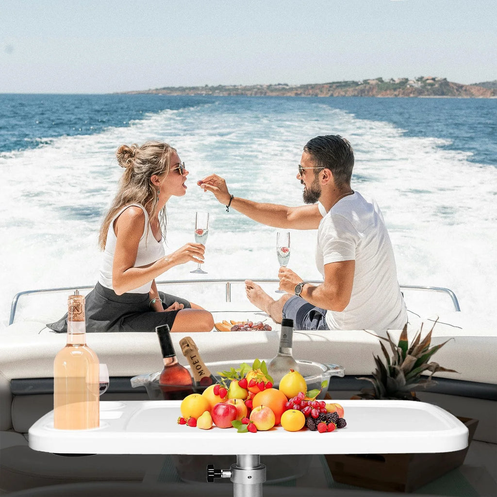 Removable Boat Table, 34X18 inch Rectangular Pontoon Marine,  
RV Top, Phone Holder,  ABS Waterproof and Anti-Aging