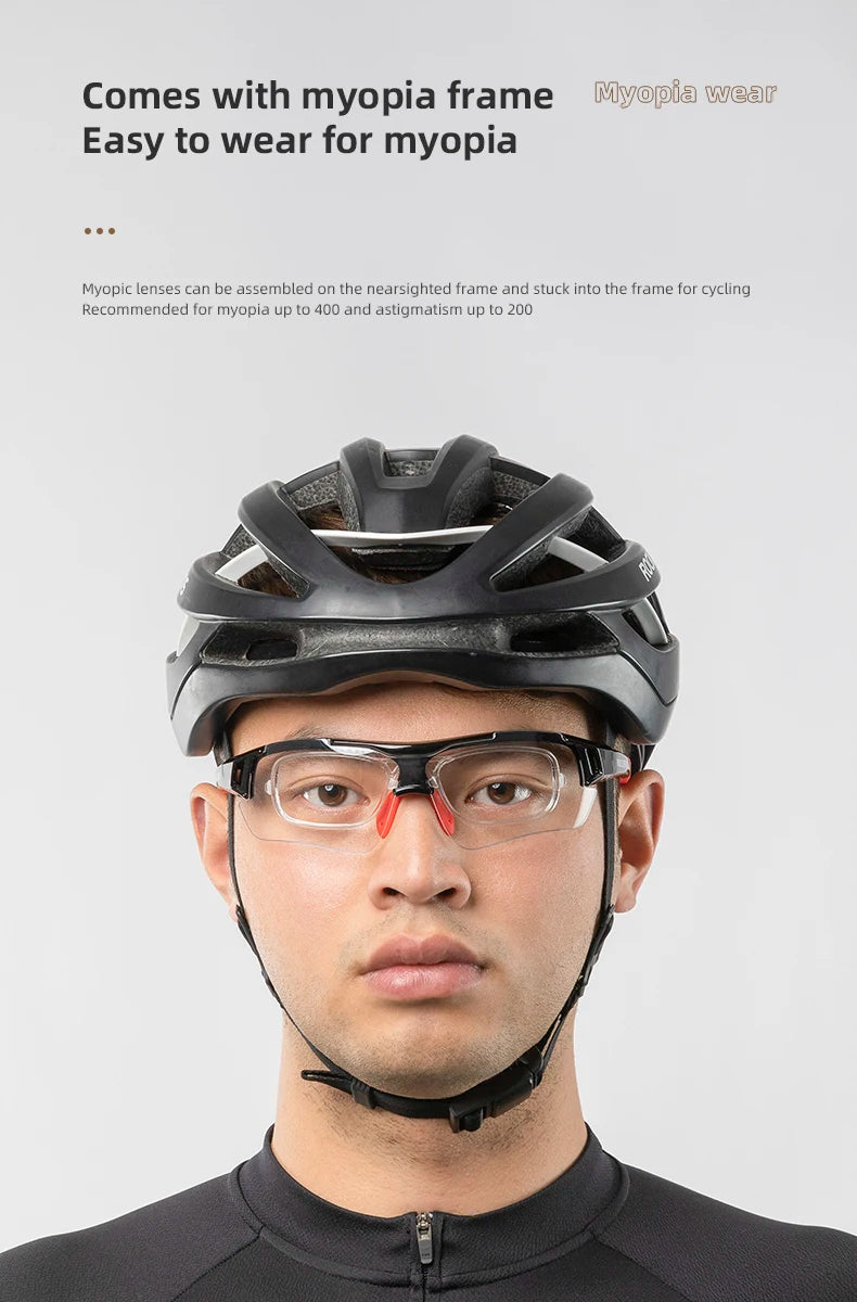 ROCKBROS 3 Lens Bicycle Glasses Adjustable Polarized Bicycle Sunglasses Eyewear Men Women Sports MTB Road Cycling Glasses