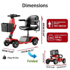 Mobility Scooter for Older Adults
All Terrain 4-Wheel Foldable
Electric Powered  Wheelchair