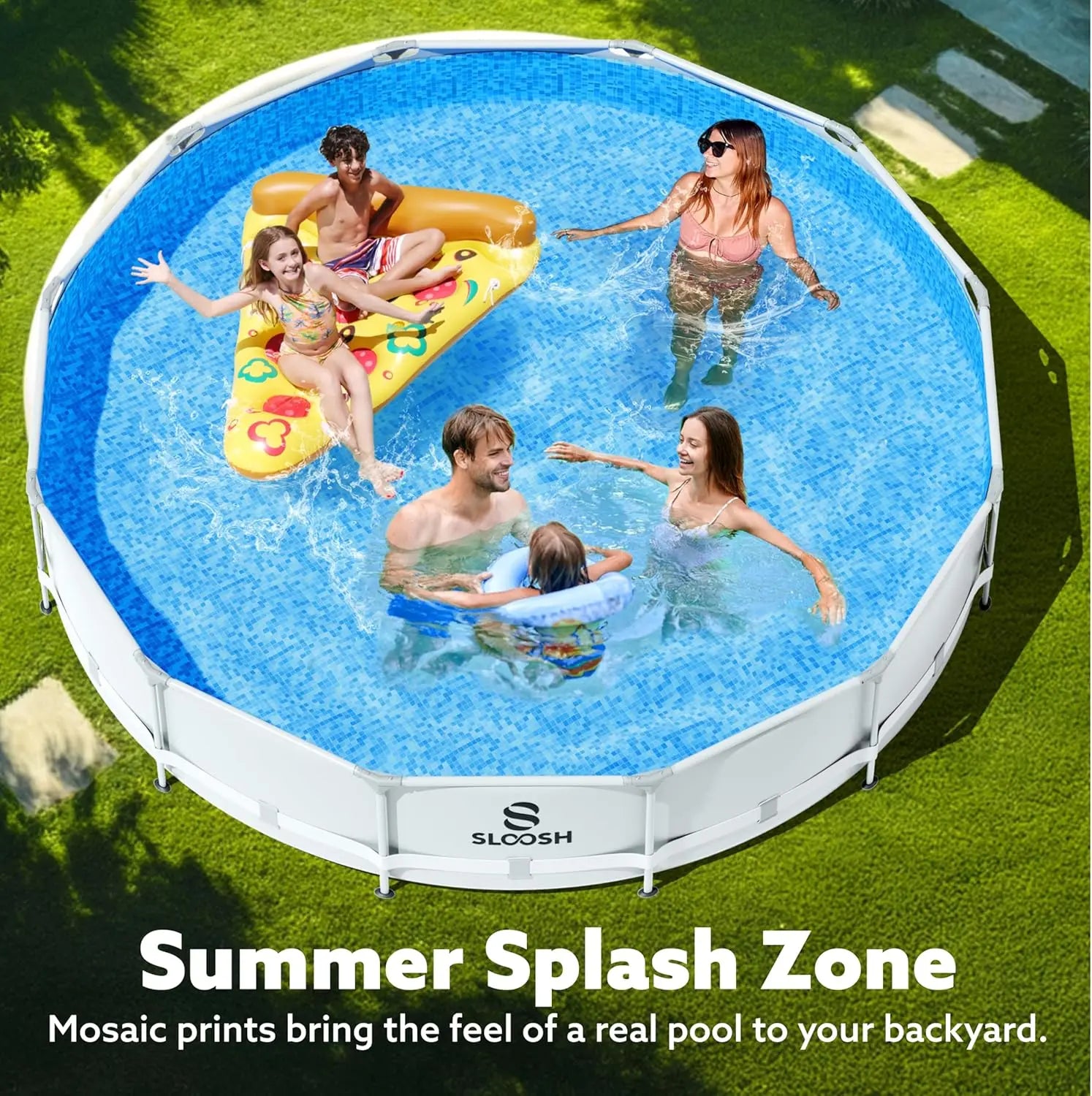 JOYFY Round Above Ground Pool 12ft/10ft/15ft Outdoor Round Frame 
 Set for Kids Adults with Filter Pump