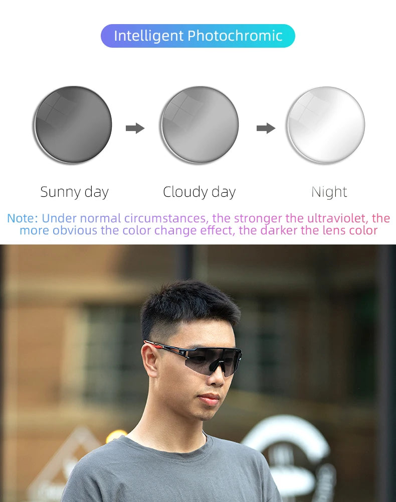 ROCKBROS Cycling Glasses Photo chromic Eye  Windproof Sport glasses