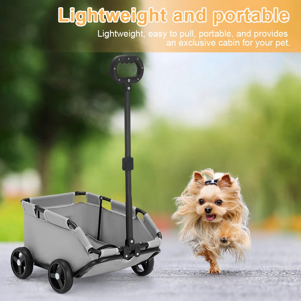 Stroller for Traveling , 4 Wheels,  
Dog Cat Teddy Cart
, Lightweight Folding Trolley for Travelling Shopping Walking