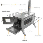 Hot Tent Stove,  , Portable Wood Stove with 6 Stainless Chimney Pipes for Outdoor Heating & Cooking