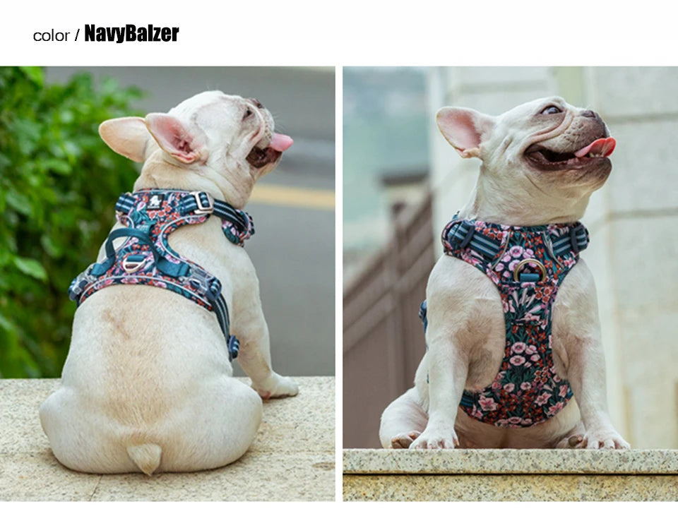 Truelove Pet Dog Harness Floral 
No Pull,      Cotton Fabric Breathable and Reflective Soft for Big ,Medium ,Small, Adjustable Vest