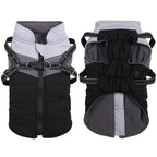 Waterproof Winter Dog Coat With Warm Fleece Lining Adjustable Buckle And Double D-Ring Harness For Small Medium And Large Dogs