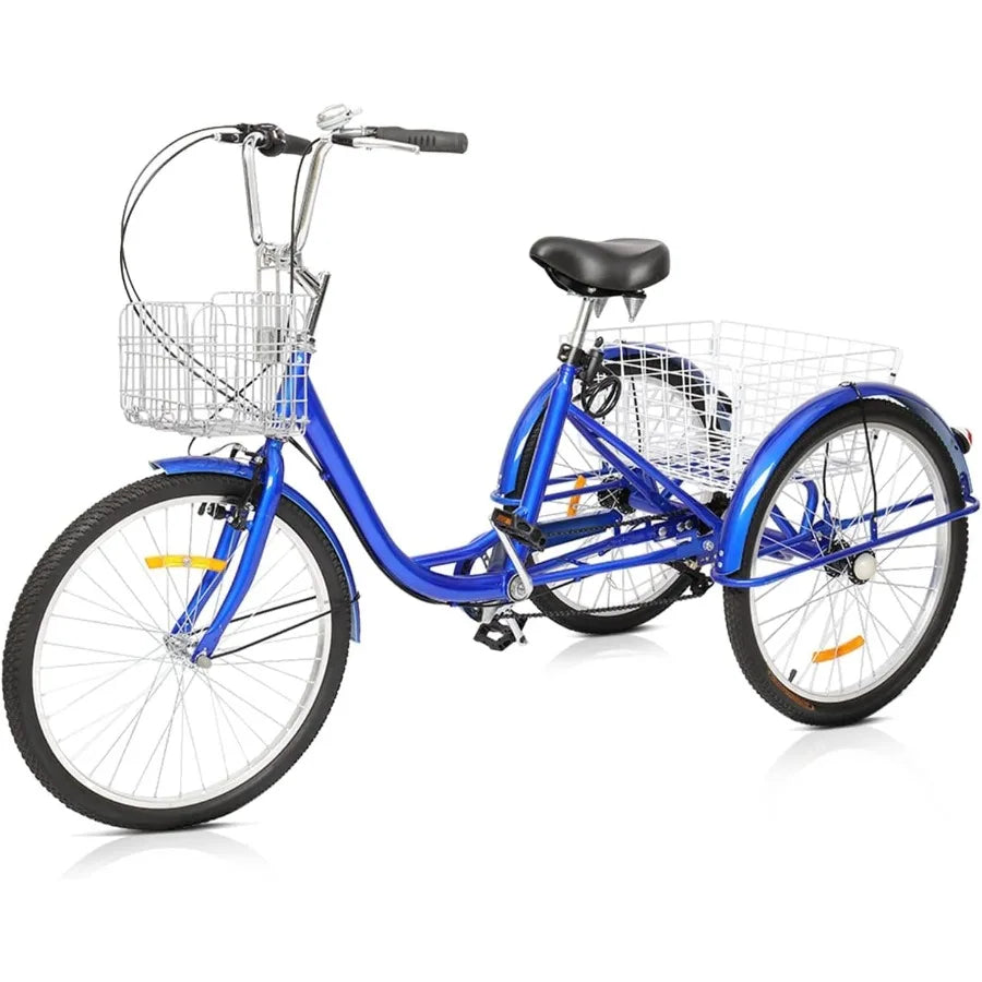 Adult Tricycle /Three-Wheeled Bicycle for Urban Commuting and Grocery Shopping 
Cargo  with 24/26 Inch Wheel