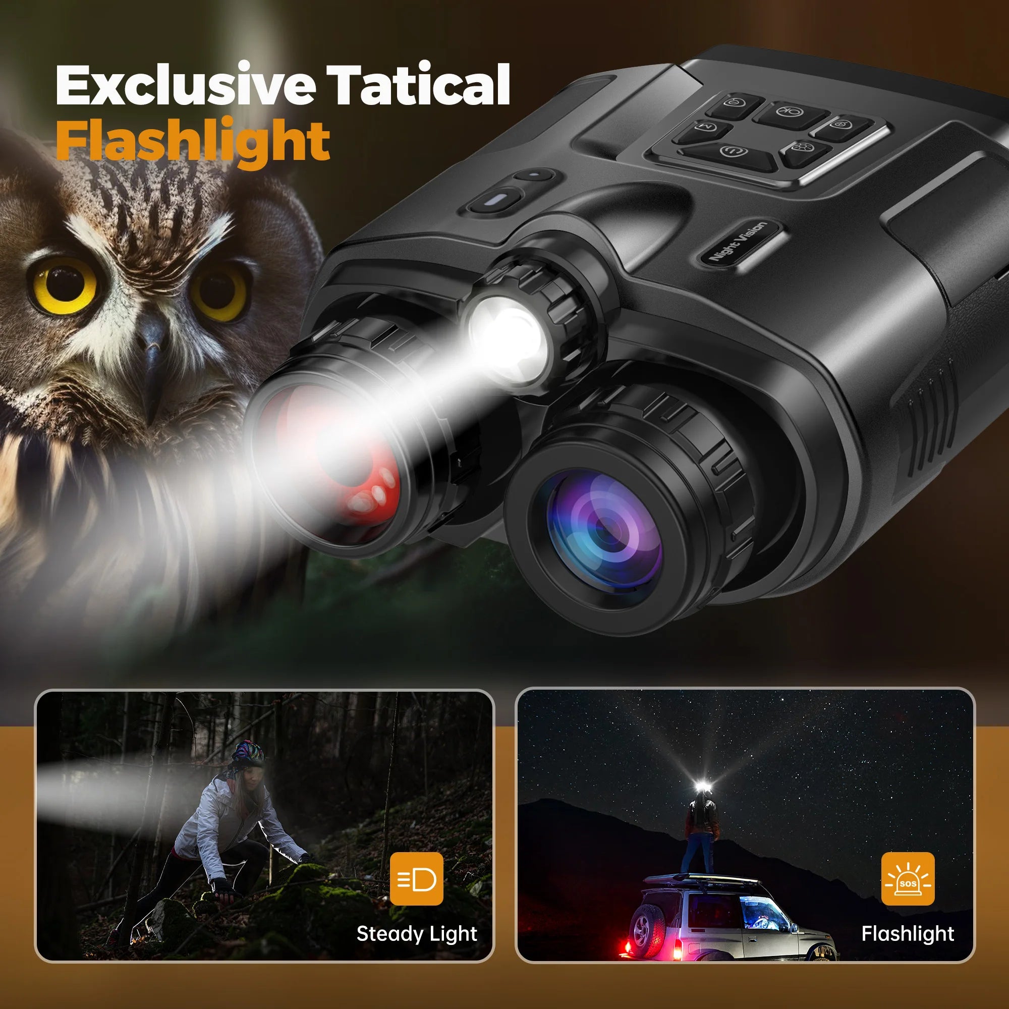 Night Vision Binoculars 4K Infrared 
5000mAH Rechargeable 8X Digital Zoom 600 Meters
Darkness Goggles for Hunting & Surveillance