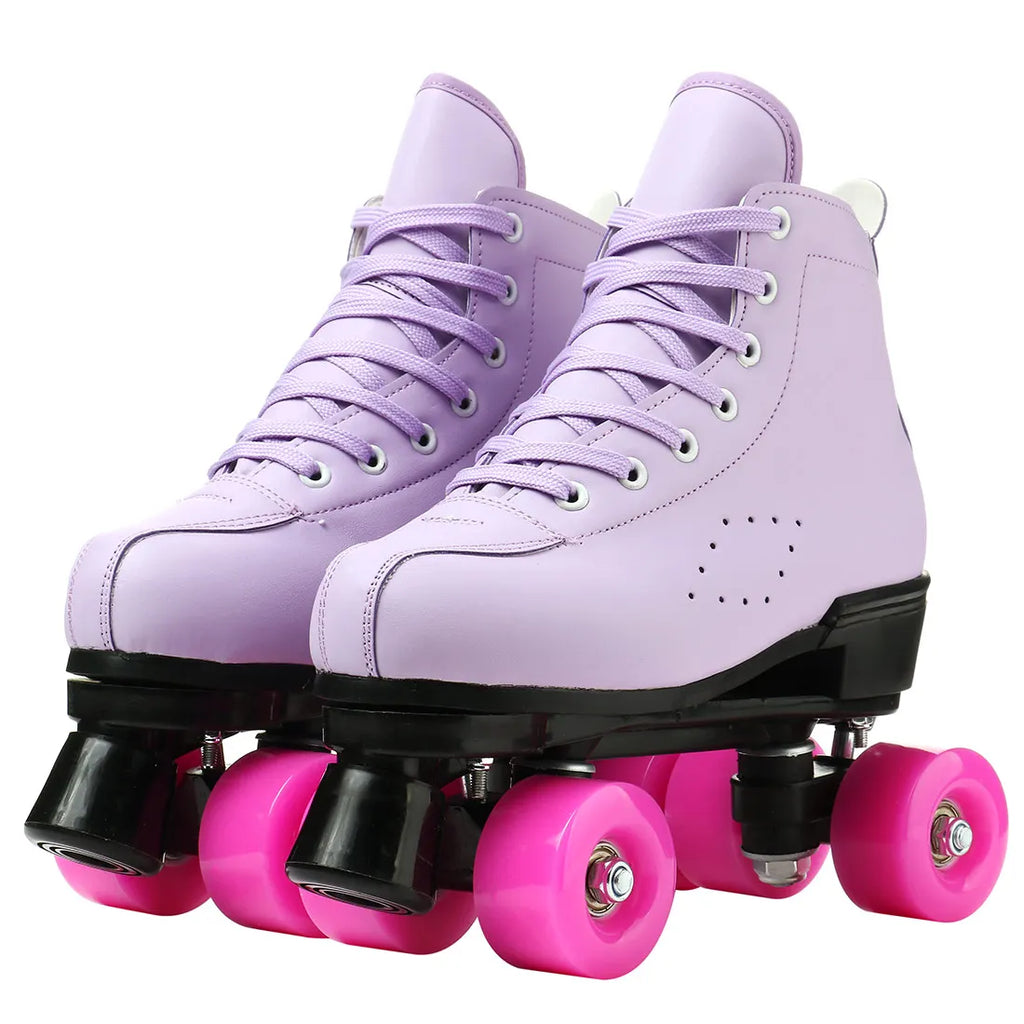 2025 Double-Row Roller Skate Shoes  
4 Wheels Skates For Women Men Outdoor Sport Skating Training Quad Sneakers Size 34 35 36-45