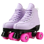 2025 Double-Row Roller Skate Shoes  
4 Wheels Skates For Women Men Outdoor Sport Skating Training Quad Sneakers Size 34 35 36-45