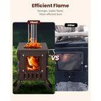 Upgraded Portable Wood Stove
for Camping and Outdoor Adventures:
 Compact Design with Large Firebox Enhanced High Airtightness
