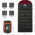 Adults Extra Large 0 Degree Sleeping Bags for Cold Weather Camping, 
Winter Use Below Zero, 20-15 Flannel, 
Big and Tall XXL