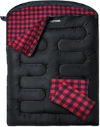 XXL Queen Size Two Person Flannel Sleeping Bag for Adults with 2 Pillows, 
Ideal for Camping and Outdoor Adventures
