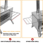 Hot Tent Stove,  , Portable Wood Stove with 6 Stainless Chimney Pipes for Outdoor Heating & Cooking