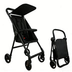 LIGHTWEIGHT STROLLER, 5-POINT HARNESS & ONE-HAND FOLD - Compact Travel Baby Pushchair with Canopy, All-Terrain Wheels