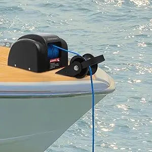Electric Boat Anchor Winch Kit 12V with 100ft Anchor Rope , 
Remote Control Heavy Duty Towing  for 24ft Fishing Boat