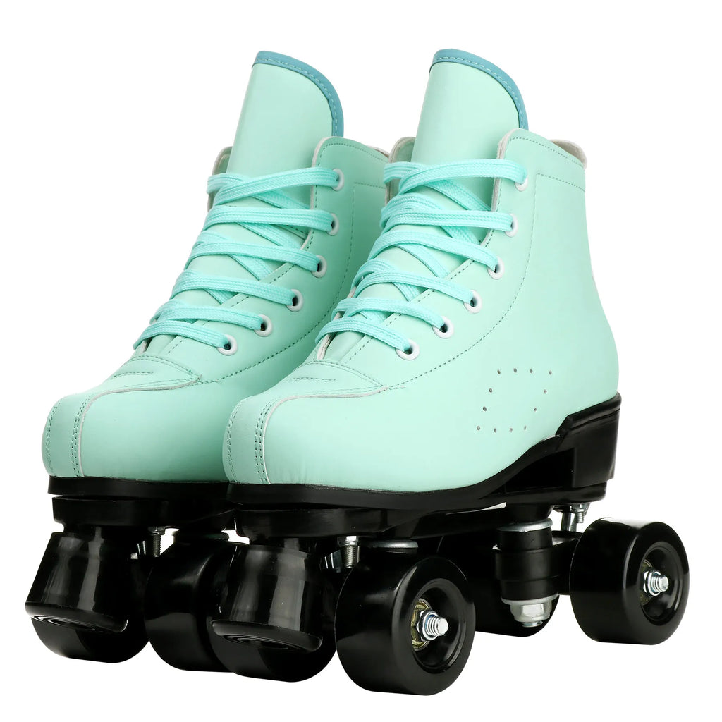 2025 Double-Row Roller Skate Shoes  
4 Wheels Skates For Women Men Outdoor Sport Skating Training Quad Sneakers Size 34 35 36-45