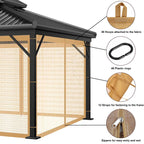 Mosquito Net for Gazebo Outdoor Canopy 
Insect Netting with Zipper on  Curtain for Garden Patio mesh