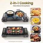Butane Gas Camping Stove 
Dual Burner Portable Outdoor Grill for Picnic Hiking Trekkin