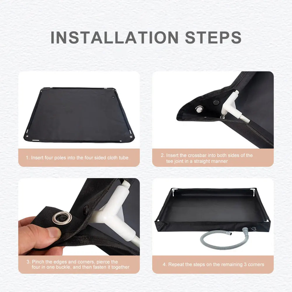 Portable Shower Pan with Drain Hose Camping , 
Outdoor Tent Shower Tray,    for RV  Camping , Beach,  Pet Bath