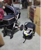 Baby Stroller Combo Car Seat, Travel System with Isofix Base,
Baby Carriage 3in1 Reversible Foldable Standard Stroller