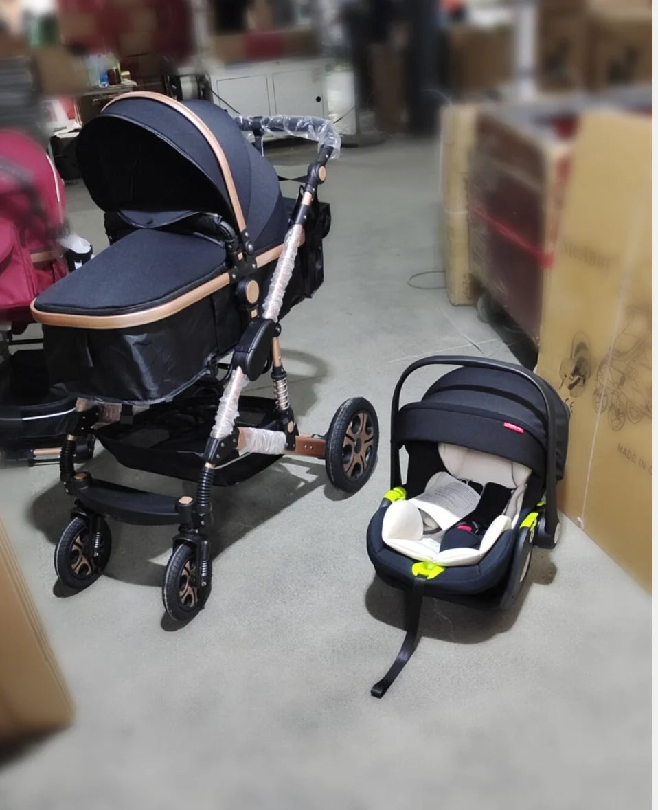 Baby Stroller Combo Car Seat, Travel System with Isofix Base,
Baby Carriage 3in1 Reversible Foldable Standard Stroller