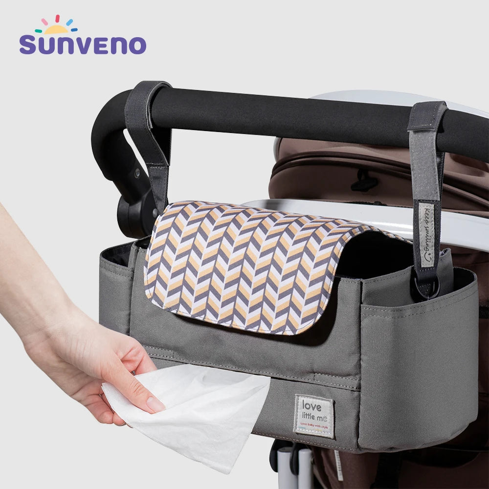 Universal Baby Stroller,  Organizer,  Expandable Diaper Bag with Shoulder Strap,
Cup Holder,Zipper pocket