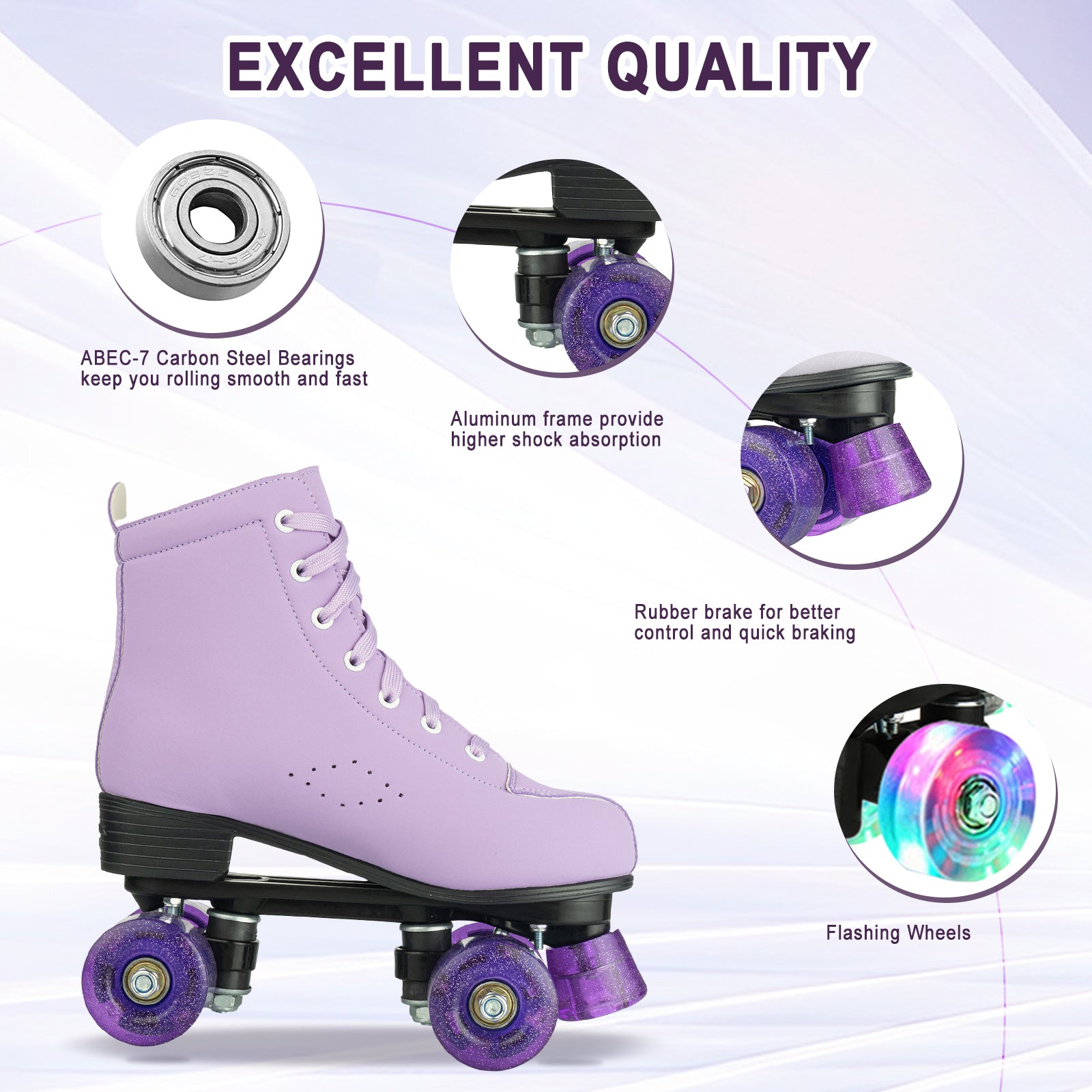 Size 35-45 Double Row Roller Skates 4 Wheels Flashing Skate Shoes For Women Girls Adult Outdoor Skating Training Quad Sneakers