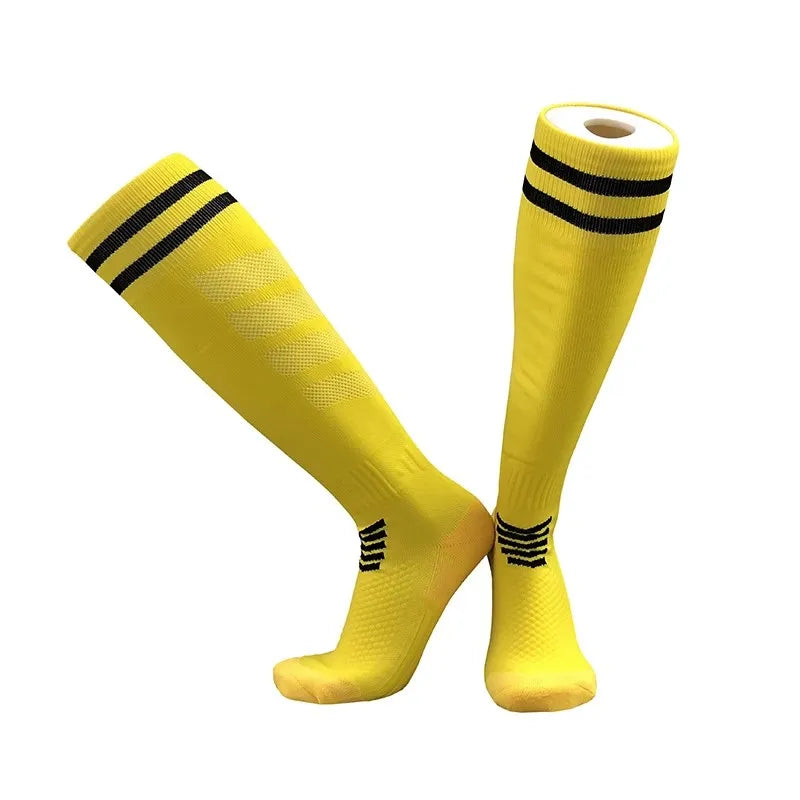 Socks Nylon-- Soccer Adult/  Kids  Towel  Bottom Breathable
 Knee High Training Long Stocking Sports Practical Mesh