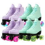 2025 Double-Row Roller Skate Shoes  
4 Wheels Skates For Women Men Outdoor Sport Skating Training Quad Sneakers Size 34 35 36-45