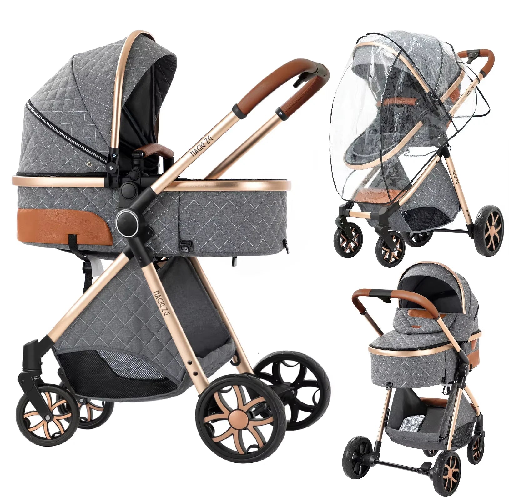 Portable Baby Stroller 2-in-1
Pram Foldable Pushchair Lightweight Travel System
 Buggy Newborn New Model Carriage