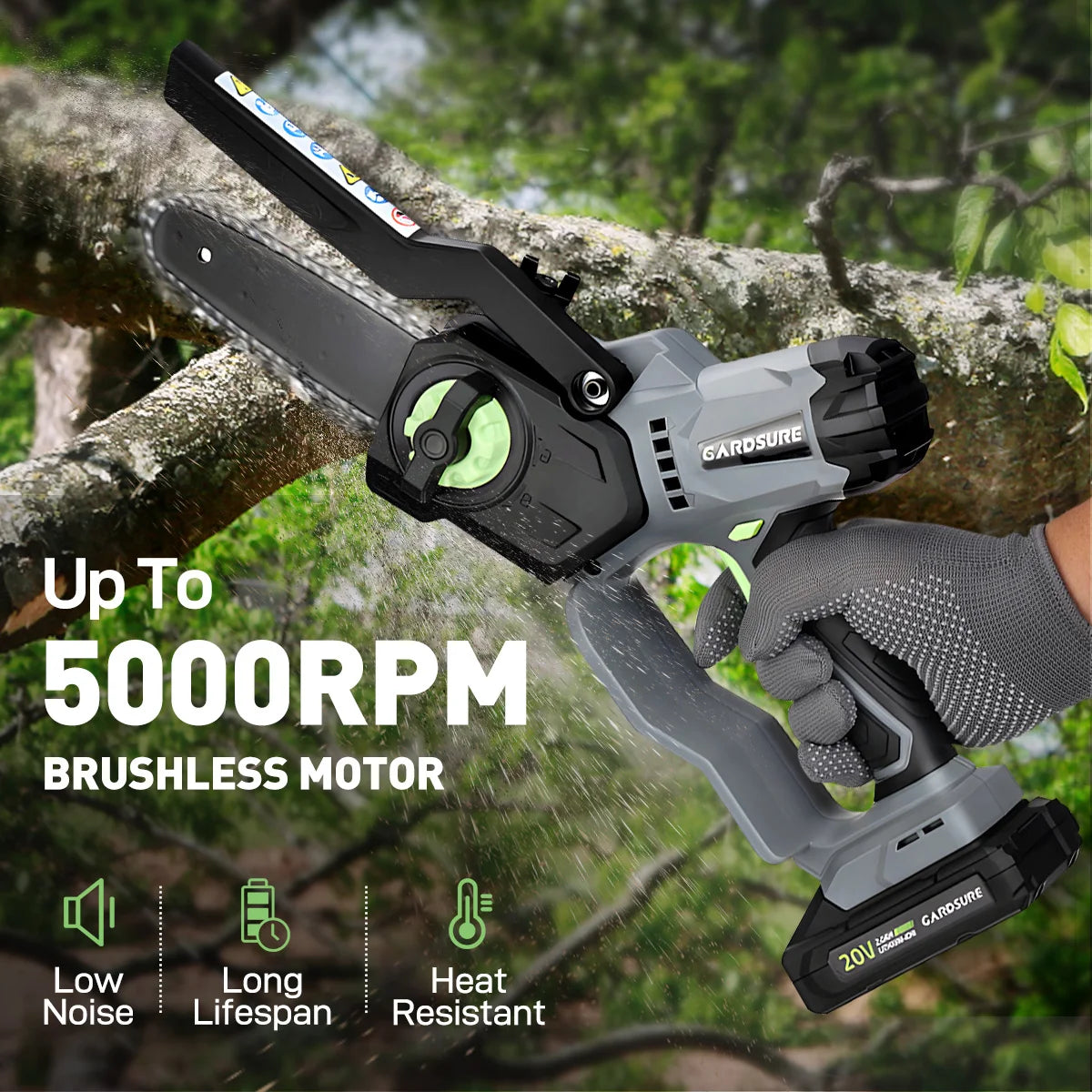 6-Inch Mini Chainsaw Powerful 
Cordless ---Rechargeable,,    Handheld Small Electric Saw 
Pruning Garden Tool ,  Tree Wood Cutting Power Tool