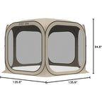 Portable 12x12 Outdoor Shade Room Tent 
with Carry Bag for Patio, Backyard, and Outdoor Activities, Beige