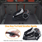 Double Stroller Track 
Tandem Stroller for Infant and Toddler,
 Foldable Pushchair Bassinet Pram, Multi-Position Reversible