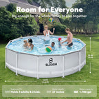 JOYFY Round Above Ground Pool 12ft/10ft/15ft Outdoor Round Frame 
 Set for Kids Adults with Filter Pump