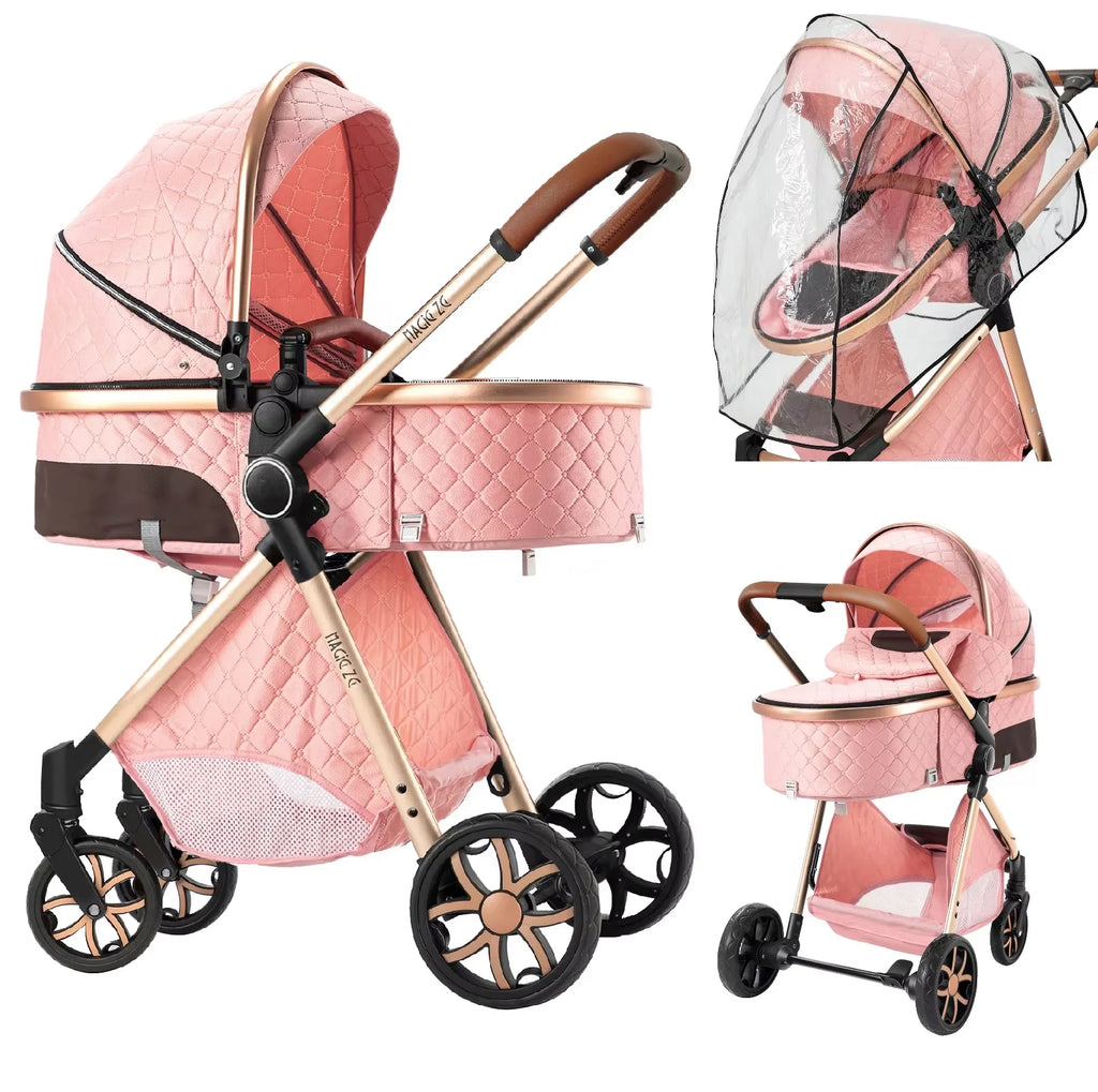 Portable Baby Stroller 2-in-1
Pram Foldable Pushchair Lightweight Travel System
 Buggy Newborn New Model Carriage
