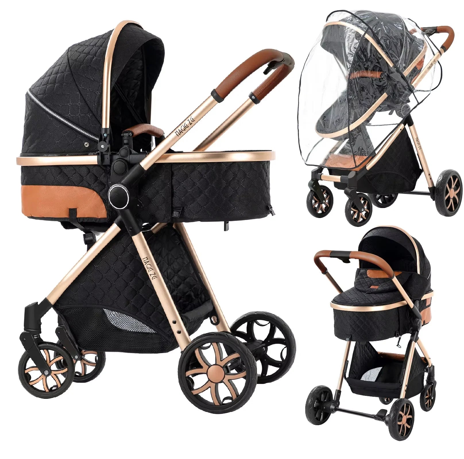 Portable Baby Stroller 2-in-1
Pram Foldable Pushchair Lightweight Travel System
 Buggy Newborn New Model Carriage