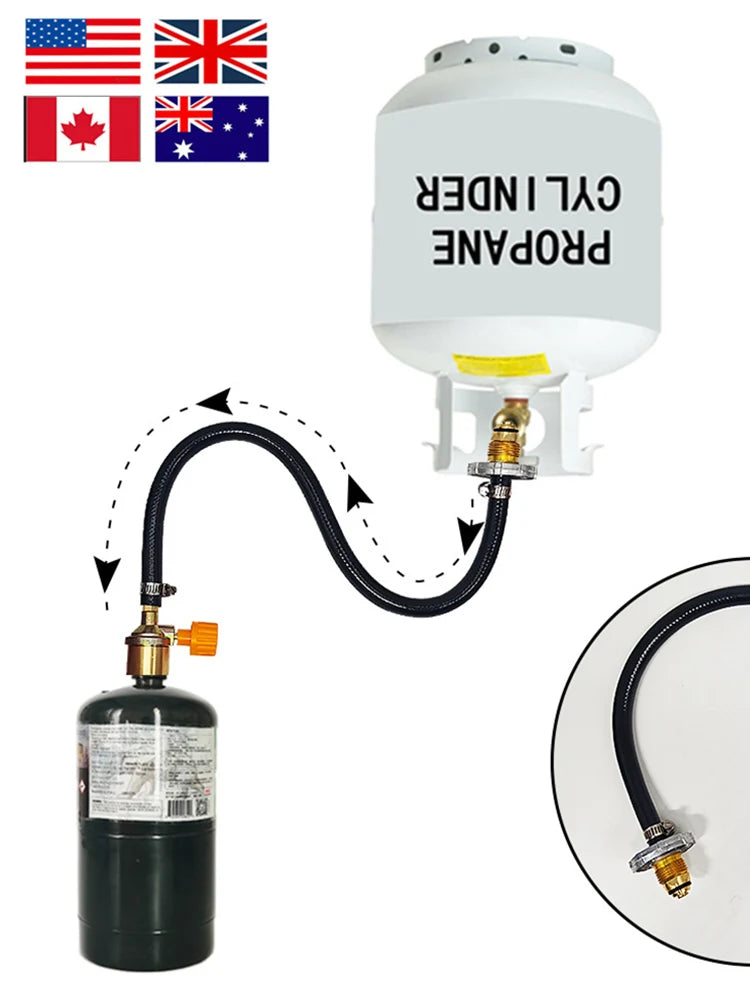 Propane Refill Adapter
Hose Gas Cylinder Filling Adapter , with ON-Off Control Valve for Outdoor Camping