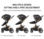 PU Leather Baby Stroller 2 in 1 Travel System 
High Landscape Portable Baby Pram
Newborns Aluminum Frame Baby Carriage