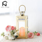 Stainless Steel Candle Holder Lantern
Gold Hanging  Metal Candlestick Light 
for Indoor -  Outdoor ,  Weddings, Parties, Home Decor