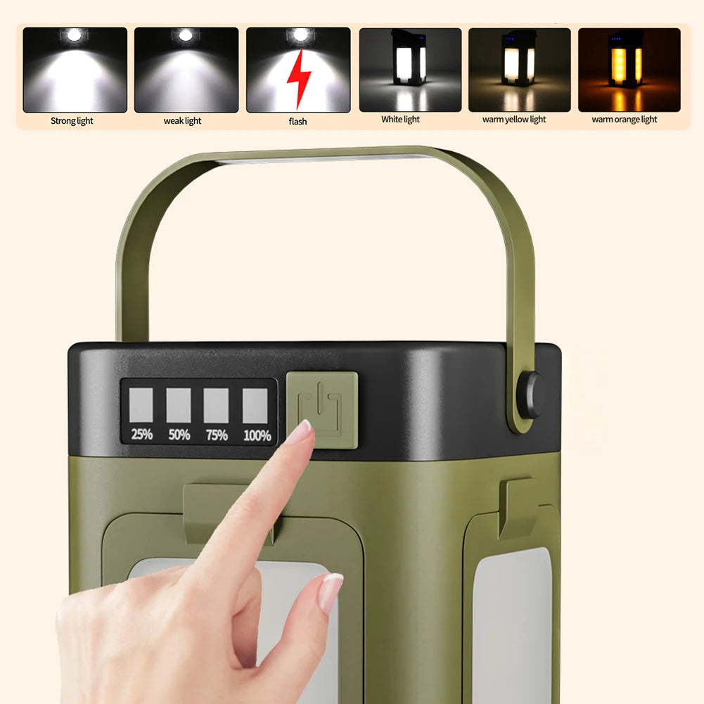 Rechargeable Lantern , Power Bank Solar.   
Camping , Portable,
Flashlight ,LED Tent Light for Camping ,  Hiking  , Fishing