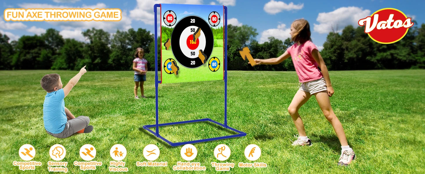 VATOS Axe Star Throwing Game Set .  
Toy For Kids Target Fun Indoor Outdoor Sport.   Party ,Play ,Game B,rthday Gift for Boys Girls